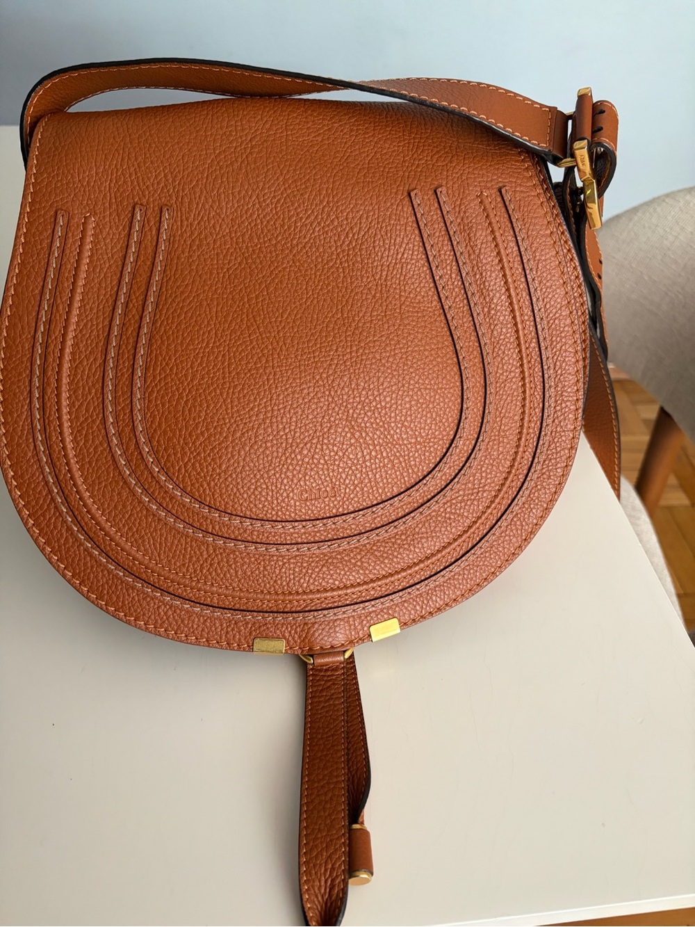 Chloe Brown Leather Saddle Crossbody Bag - Picture 9 of 11